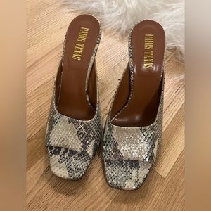 Paris Texas Snakeskin Mules